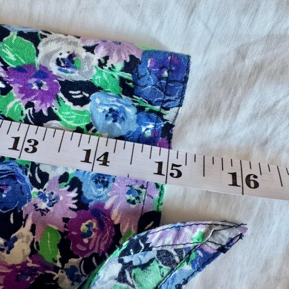 Vintage 70s 80s Floral Long Sleeve Tie Top and Maxi Skirt Set - Picture 9 of 13